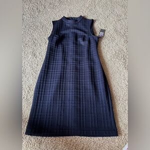 NWT Sharagano Elegant Navy Blue sleeveless dress, back zip closure!